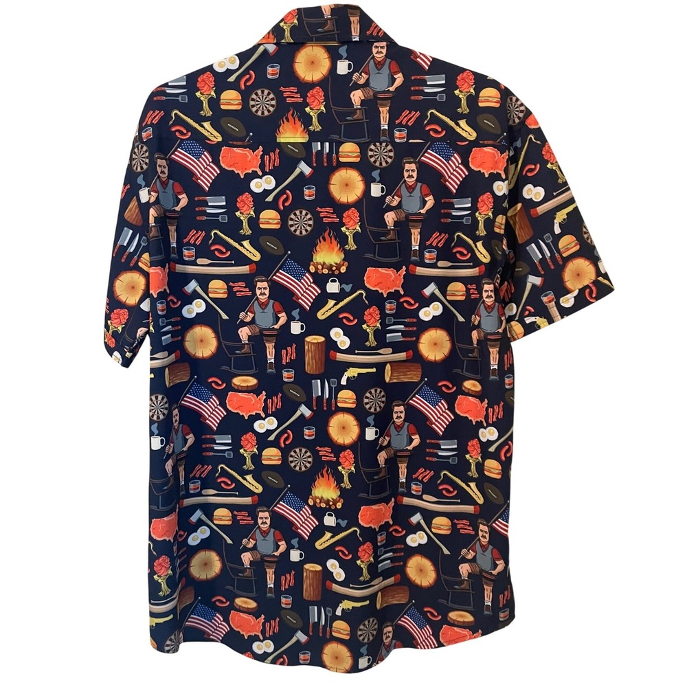 RSVLTS Kunuflex Ron Swanson Shirt of Greatness Short Sleeve Button Down Size XL - Picture 2 of 9